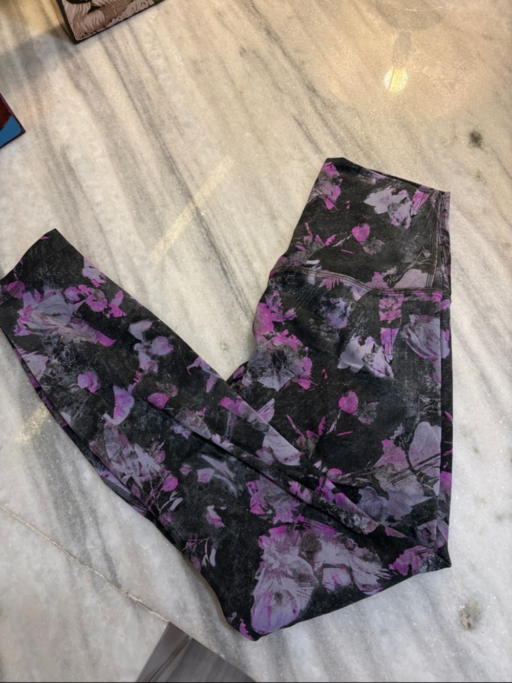 Purple Floral Athletic Leggings